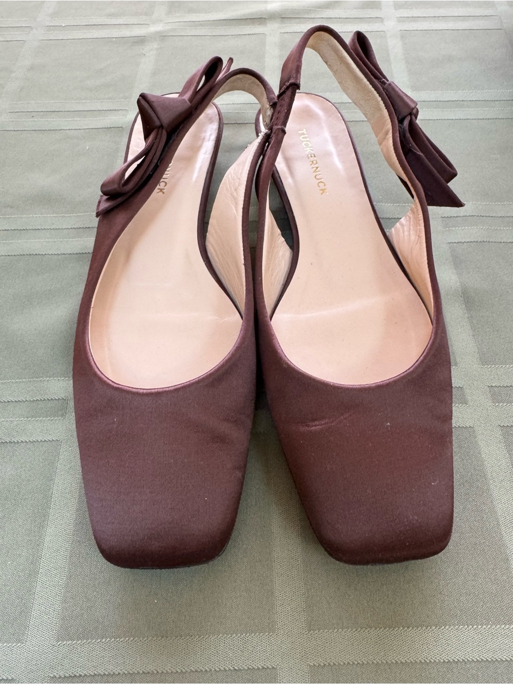 Tuckernuck Brown Satin Sling Back